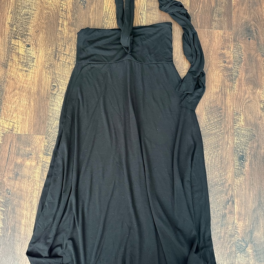 Lagaci Elegant Black Halter Dress